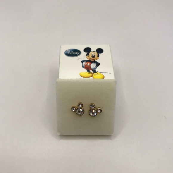 Avon Disney Gold-Tone & Rhinestones Mickey Mouse Stud Earrings - Picture 4 of 6